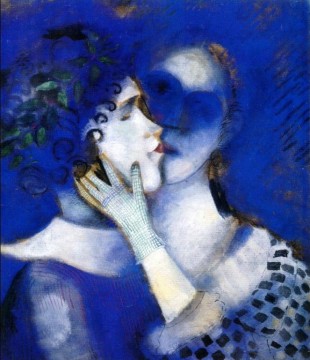 Marc Chagall Werke - Blue Lovers Zeitgenosse Marc Chagall